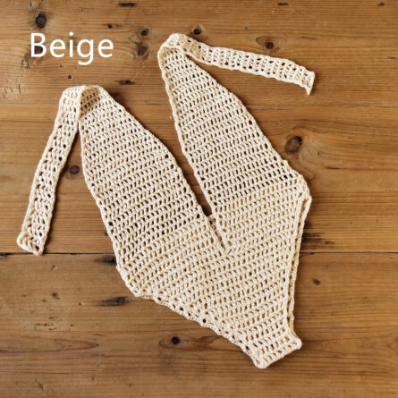 See Through Deep Plunge Boho Crochet One Piece Swimsuit - Image 18