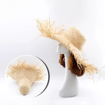 Vacation Time Handmade Large Straw Sun Hat - Image 9