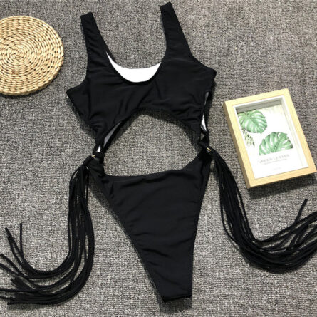 Tassel Dreams Underboob High Cut Out Swimsuit - Image 32