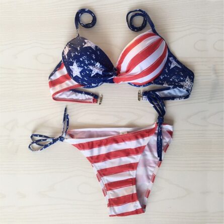 All American American Flag Fourth of July Two Pieces Bikini - Image 6