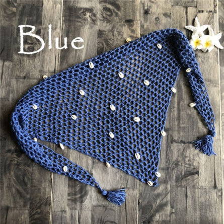 Salty Waves Seashells Crochet Boho Crochet Beach Cover Up Wrap - Image 7