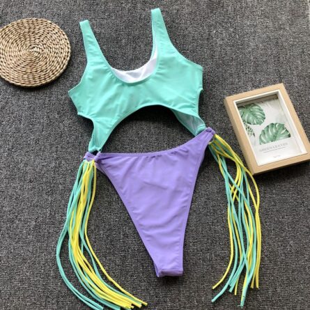 Tassel Dreams Underboob High Cut Out Swimsuit - Image 37