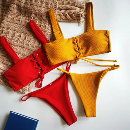 Malibu Lace Up Bikini Set - Image 9