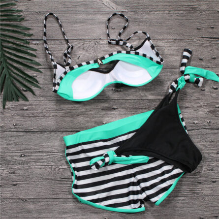 New Push Up Striped Shorts DD+ Bikini - Image 32