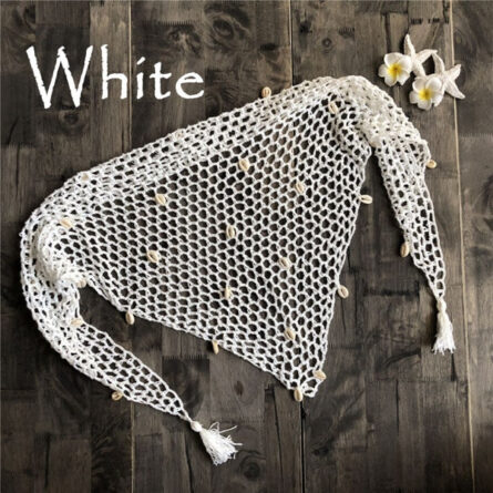 Salty Waves Seashells Crochet Boho Crochet Beach Cover Up Wrap - Image 6