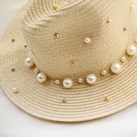 Pearl Beach Elegance Summer Straw Sun Hat - Image 9