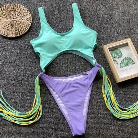 Tassel Dreams Underboob High Cut Out Swimsuit - Image 8