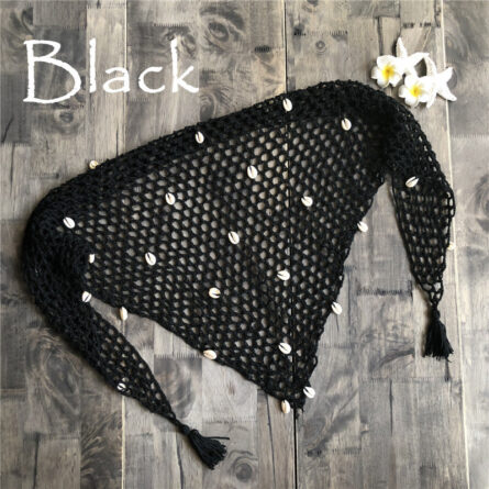 Salty Waves Seashells Crochet Boho Crochet Beach Cover Up Wrap - Image 25