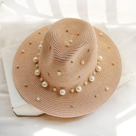 Pearl Beach Elegance Summer Straw Sun Hat - Image 4