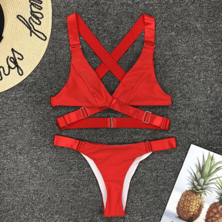 Alice Adjustable Strap Bandage Thong Bikini - Image 15