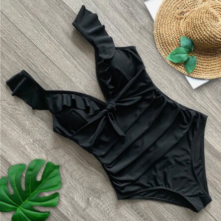 Flirty Elegance Ruffle Ruched Waist One Piece Swimsuit - Image 21