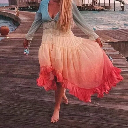 Sunset Serenity Gradient Beach Dress – Bild 6