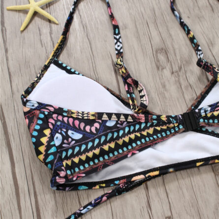 Aztec Temptation Hollow Out Strappy Bandage Bikini - Image 16