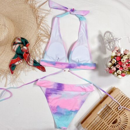 Sunset and Swim Tie Dye Wrap around Bikini – Bild 3