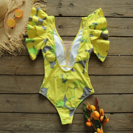 Pure Paradise Ruffle Shoulder Belt Swimsuit - Image 10