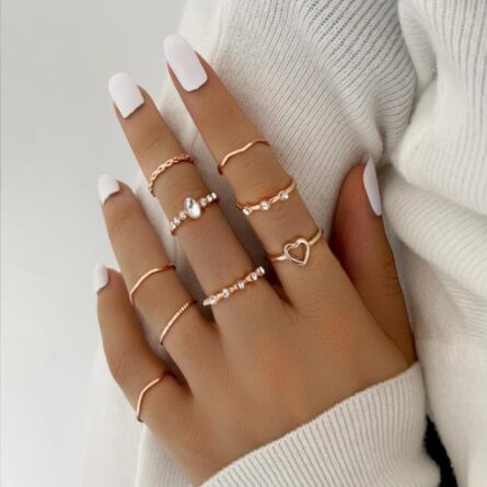 Boho Bliss Silver Gold Ring Set - Image 33
