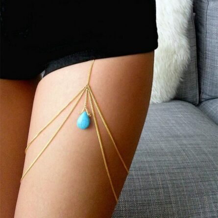 Boho Bohemian Metal Beaded Leg Chain Thigh Chain - Image 3