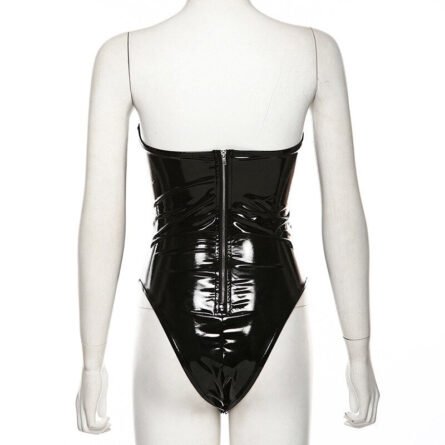 Hot Kitten Ultimate V-Shape PU Leather Bodysuit – Bild 12