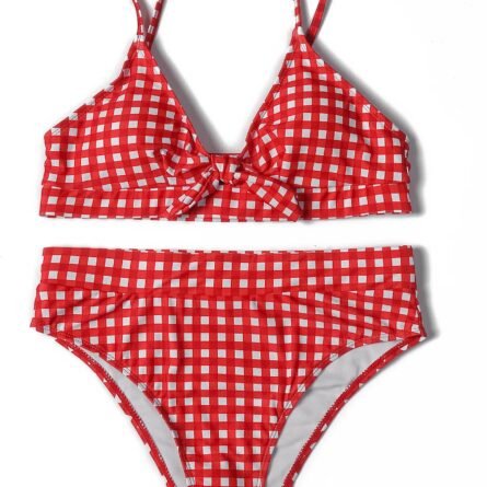 Irresistibly Chic Plaid Bow Bikini - Image 25