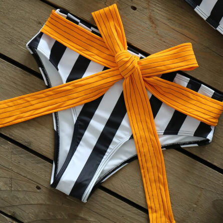 Summer Symphony Ruffled Bandage Belted Bikini - Image 5