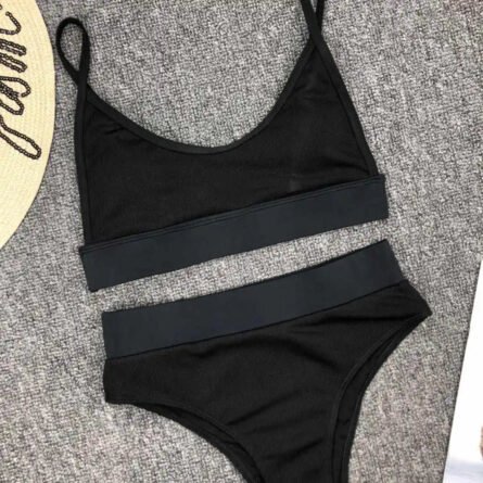 Luxe Solid High-Waist Scoop Bikini Set - Image 38