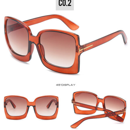 Monaco Oversized Square Sunglasses UV400 - Image 19