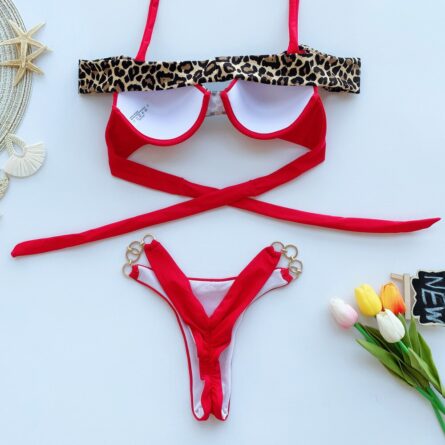 Leopard Deluxe Bling Push Up Thong Bikini - Image 7