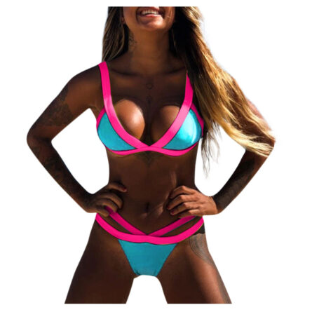 Santorini Sunset Bikini Sexy Cheeky Cut Out Bandage Bikini – Bild 9
