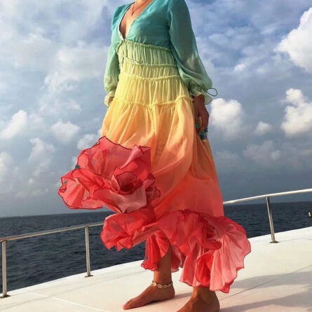 Sunset Serenity Gradient Beach Dress – Bild 9