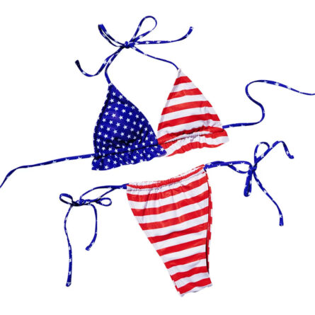 American Goddess Ruffle Triangle Bikini - Image 10