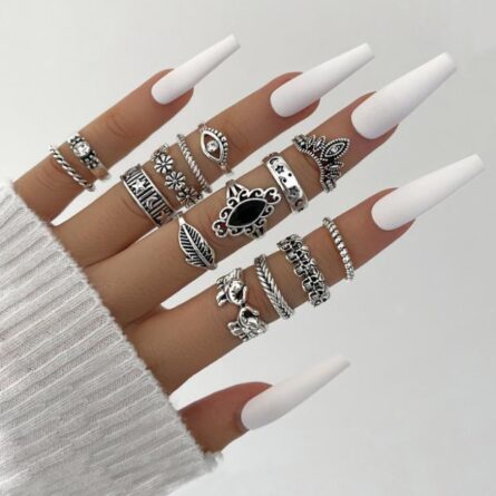 Boho Bliss Silver Gold Ring Set - Image 37