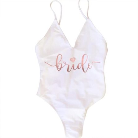 Bride Tribe Lace Back Scrunch Butt Sexy Brazilian Bachelorette Swimsuit – Bild 2