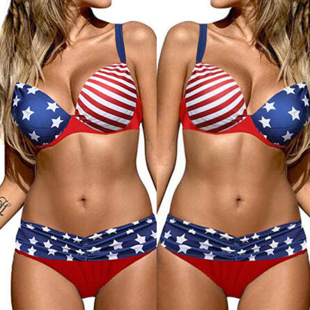 Trinity American Flag Cross Back Bikini - Image 5