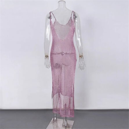 Glimmering Allure Sheer Beach Cover Up Tunic - Image 67