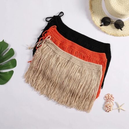 Sunset Luxe Tassel Mini Beach Cover Up Skirt - Image 6