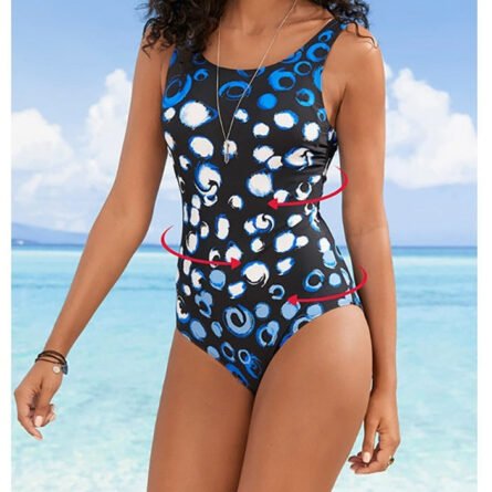 Striped ShapeSculpt One Piece Tummy Control Swimwear Swimsuit - Image 10