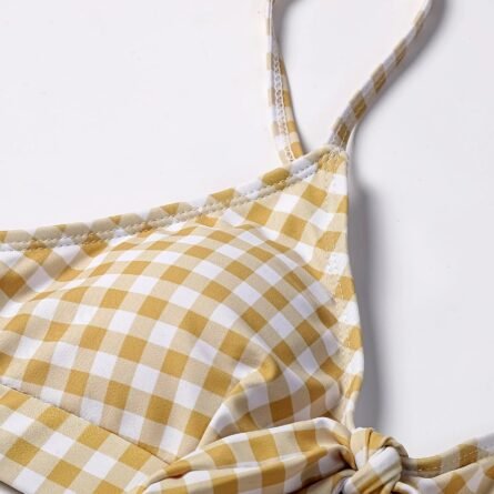 Irresistibly Chic Plaid Bow Bikini - Image 33