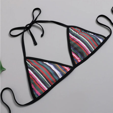 Vibrant Horizon High Neck Cover Up Top Bikini Set – Bild 17