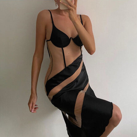 Almost Nude Sexy Mesh Strap Dress – Bild 3