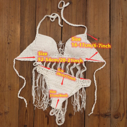 Bohemian Breeze 3-Piece Crochet Bikini Set with Tassel Skirt - Image 17
