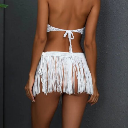 Sunset Luxe Tassel Mini Beach Cover Up Skirt - Image 2