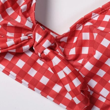 Irresistibly Chic Plaid Bow Bikini - Image 28