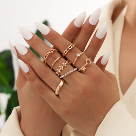 Boho Bliss Silver Gold Ring Set - Image 9