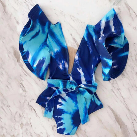 Pure Paradise Ruffle Shoulder Belt Swimsuit - Image 16