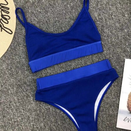 Luxe Solid High-Waist Scoop Bikini Set - Image 35