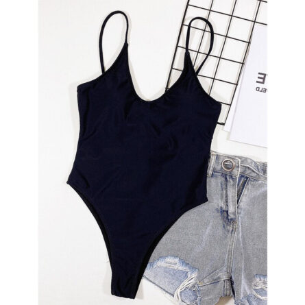 Black Open Back One Piece Swimsuit – Bild 7