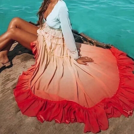 Sunset Serenity Gradient Beach Dress – Bild 4