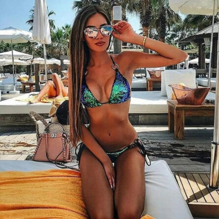 Mermaid Dreams Halter Sequin Glitter Bikini - Image 4