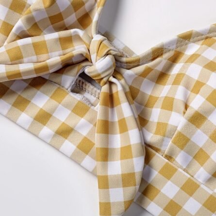Irresistibly Chic Plaid Bow Bikini - Image 35