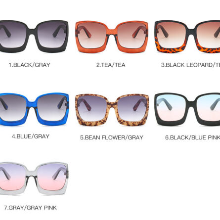 Monaco Oversized Square Sunglasses UV400 - Image 17